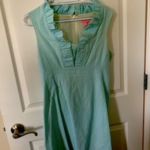 Lilly Pulitzer Seersucker Blue Shift Dress Size 8
